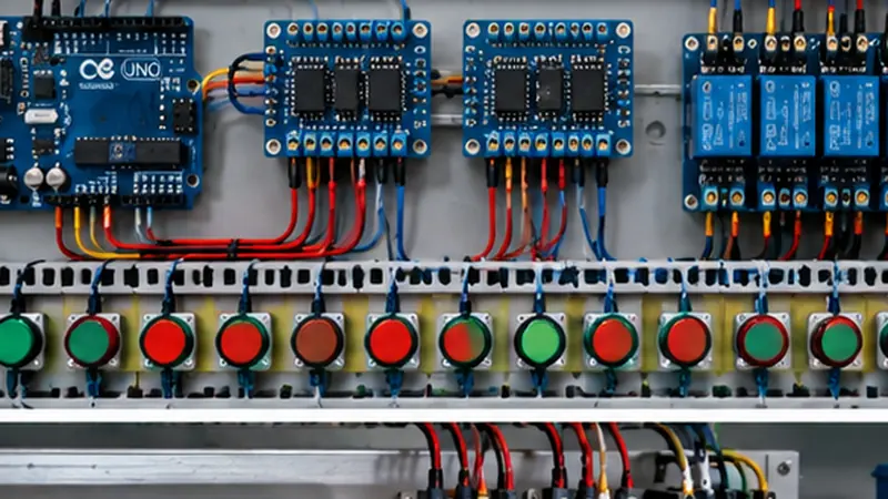 Arduino UNO com 2× MCP23017 — 16 entradas + 16 saídas