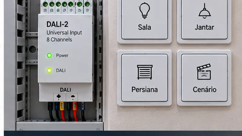 DALI-2 Entrada Universal DIN 6CH • 6 Botoeiras