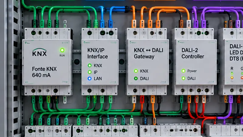 KNX — 4 Botoeiras + Atuador 4 Canais