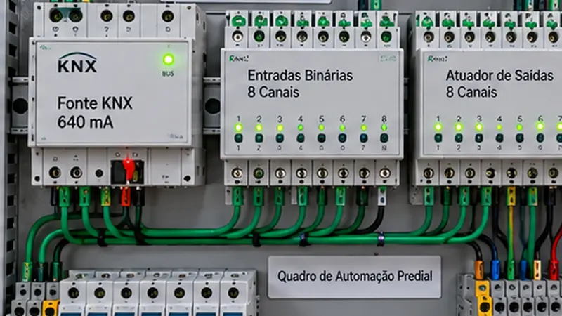 KNX — 4 Botoeiras + Atuador 4 Canais