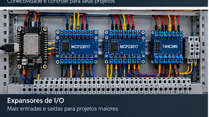 ESP32 — 16 entradas + 16 saídas com 2× MCP23017