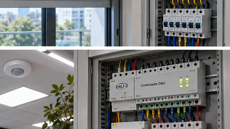 DALI-2 — sensor PIR/Lux + controlador + driver LED
