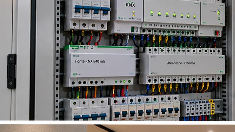 KNX — 4 botoeiras + atuador 4 canais
