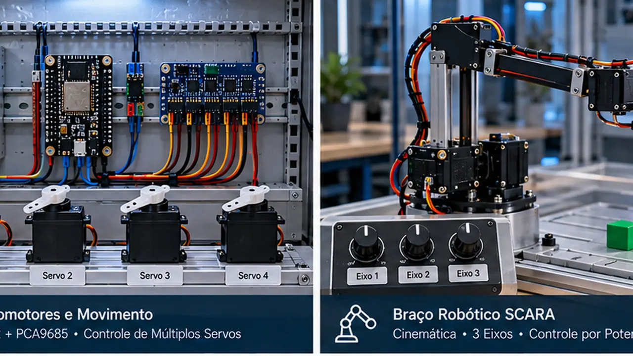 Sistema de robótica e controle de movimento com servos, ESP32 e mecanismo SCARA